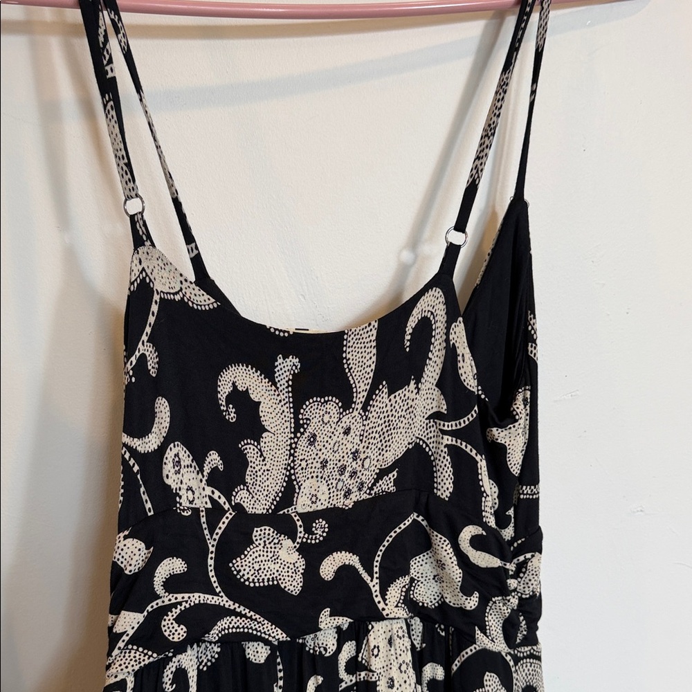Moulinette Soeurs buy anthropology Black Maxi Dress with Cream Floral Print - Picture 6 of 10